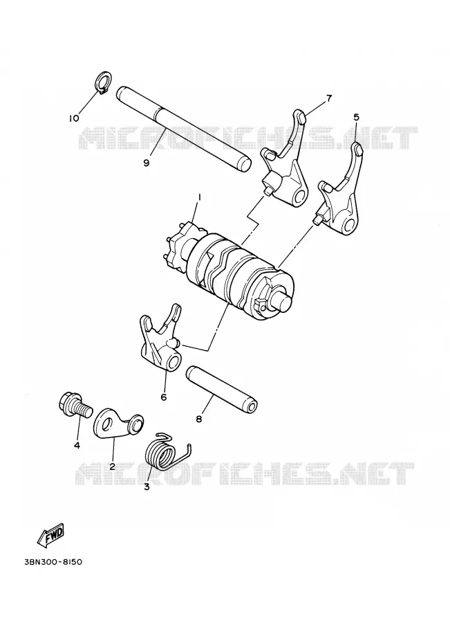 GEAR SHIFT SELECTOR DRUM / FORKS Yamaha MOTO 125 2001 TDR  TDR125