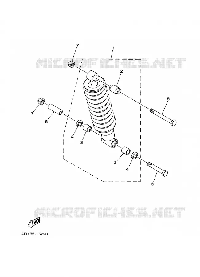 REAR SHOCK ABSORBER Yamaha MOTO 125 2001 TDR  TDR125