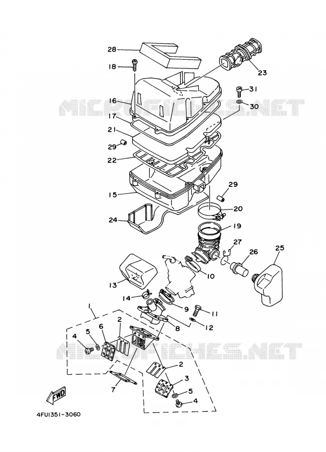 INTAKE Yamaha MOTO 125 2002 TDR  TDR125