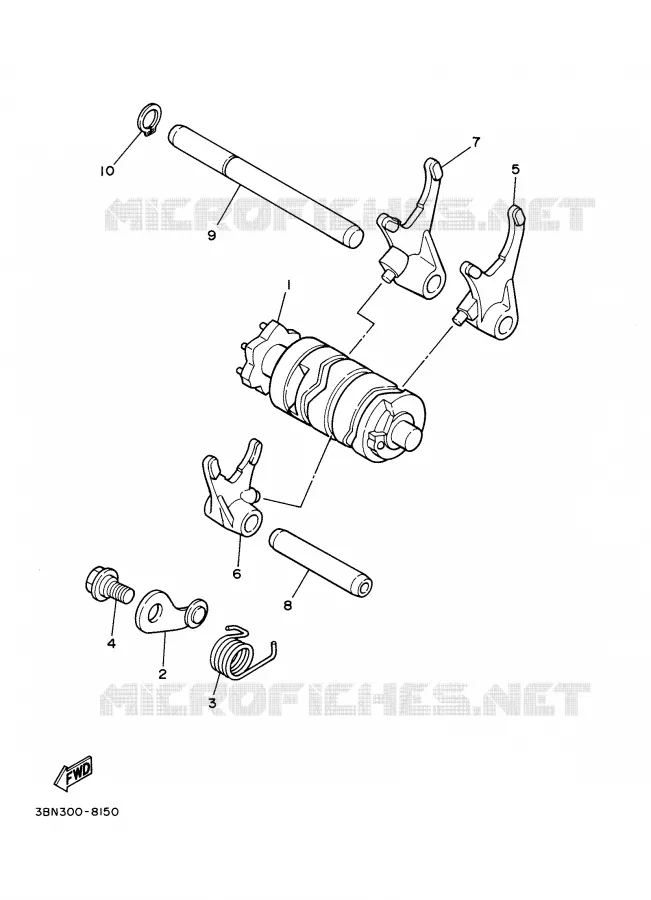 GEAR SHIFT SELECTOR DRUM / FORKS Yamaha MOTO 125 2002 TDR  TDR125