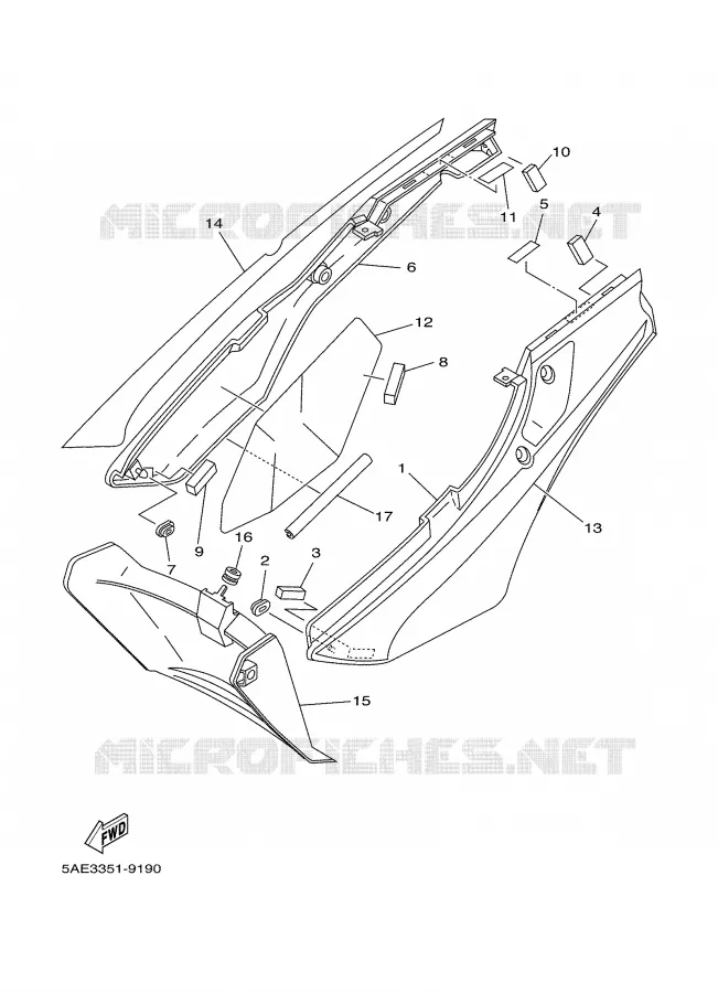 SIDE COVER Yamaha MOTO 125 2002 TDR  TDR125