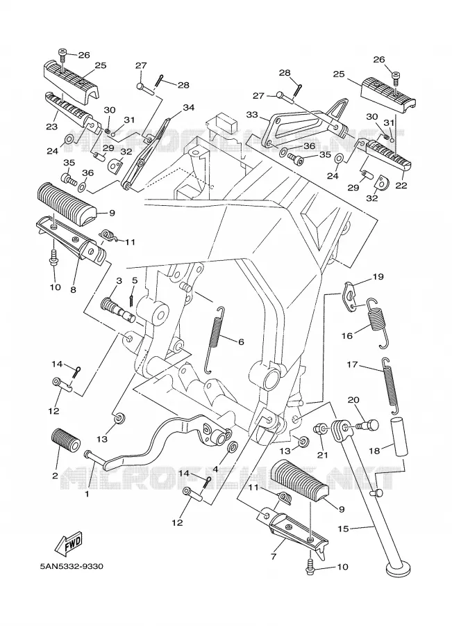 STAND / FOOTREST Yamaha MOTO 125 2002 TDR  TDR125