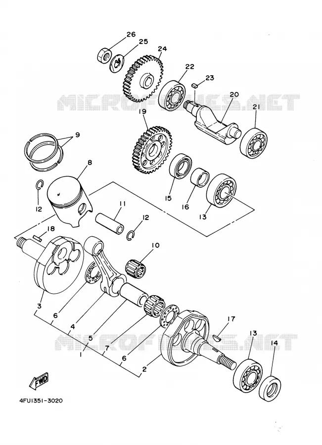 CRANKSHAFT / PISTON Yamaha MOTO 125 2002 TDR  TDR125