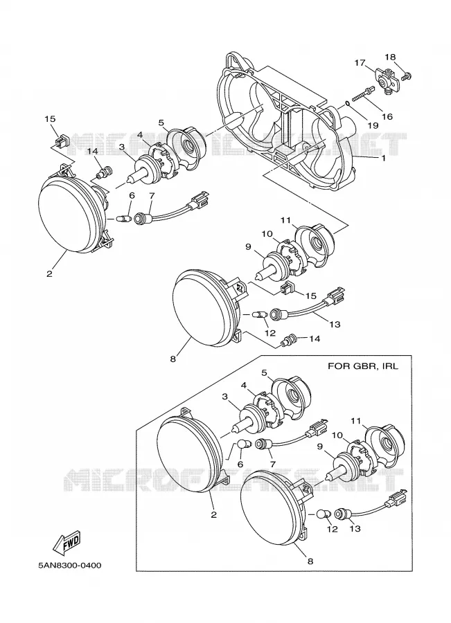 HEADLIGHT Yamaha MOTO 125 2002 TDR  TDR125