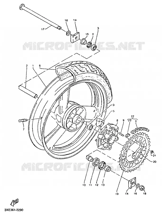 REAR WHEEL Yamaha MOTO 125 1992 TDR  TDR125R