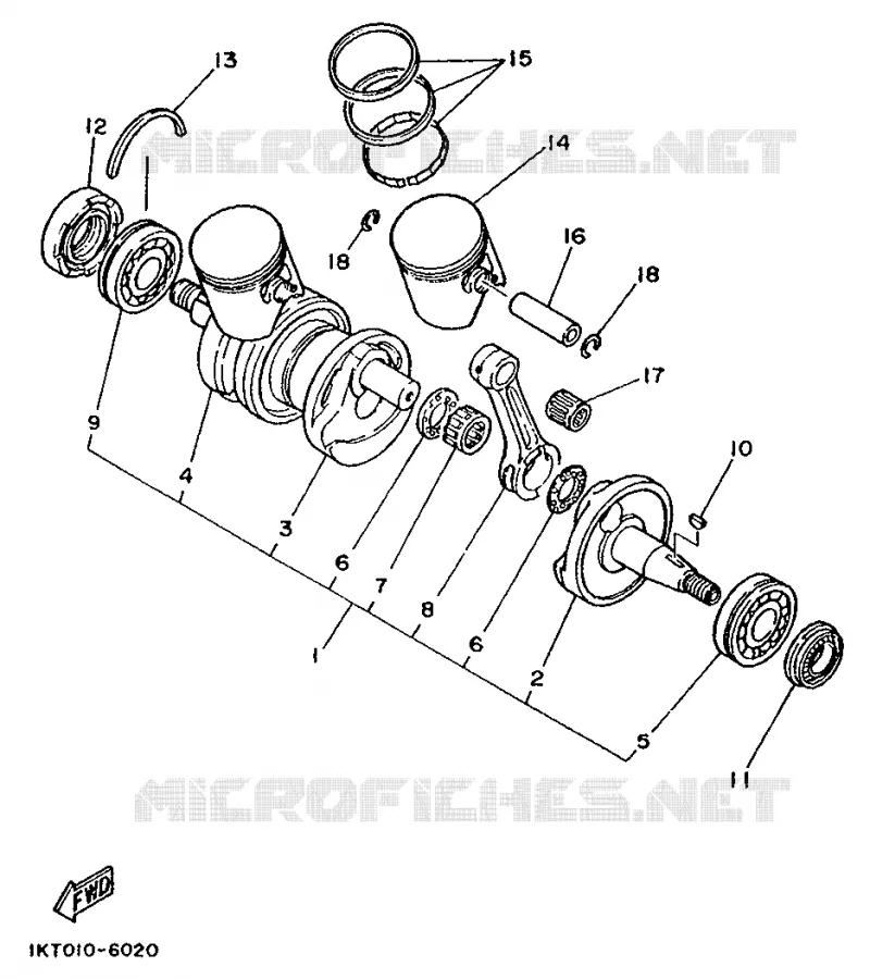 CRANKSHAFT / PISTON Yamaha MOTO 240 1990 TDR  TDR240