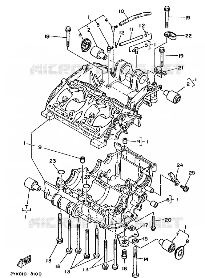 CRANKCASE Yamaha MOTO 250 1988 TDR  TDR250