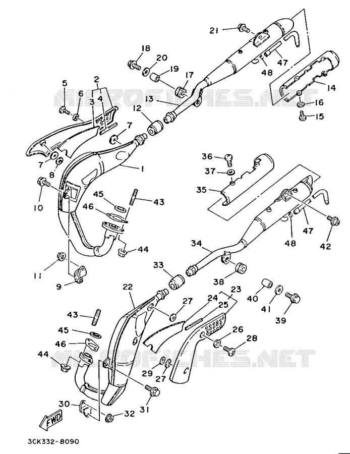 EXHAUST Yamaha MOTO 250 1988 TDR  TDR250