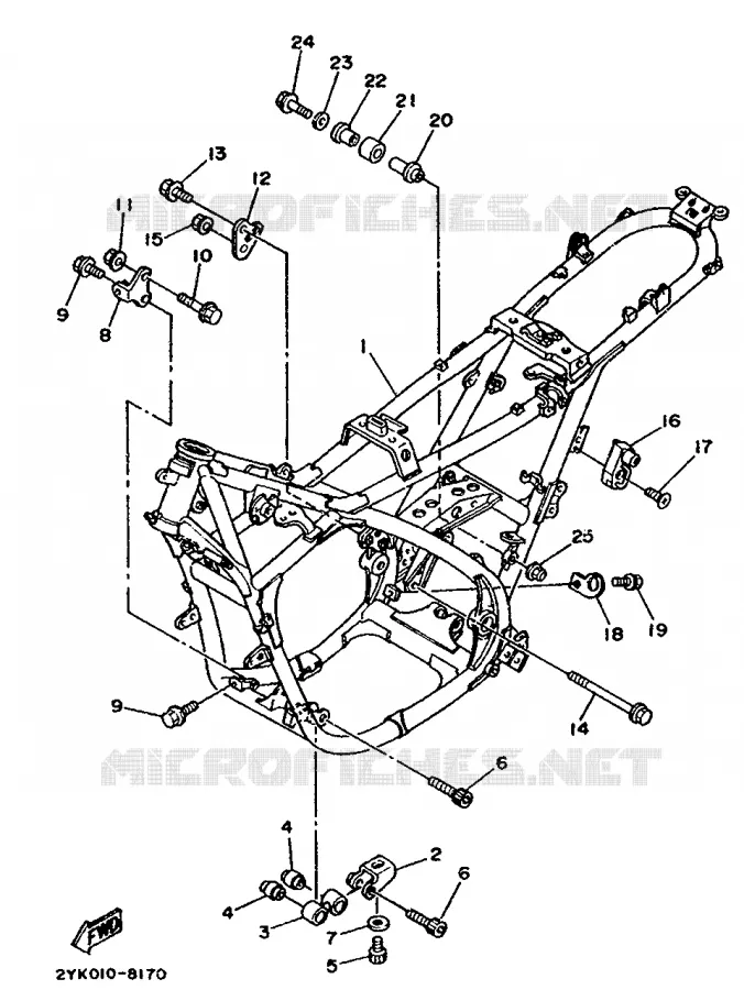 FRAME Yamaha MOTO 250 1990 TDR  TDR250