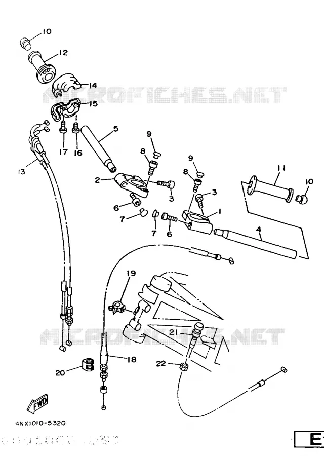 HANDLEBAR & CABLES Yamaha MOTO 850 1996 TRX  TRX850