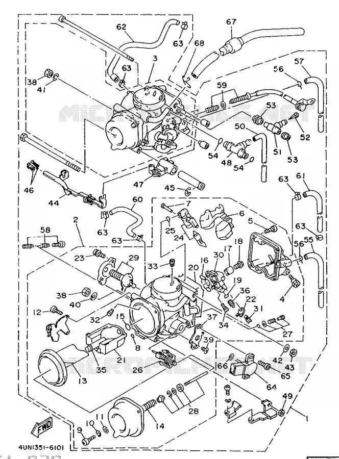CARBURETOR Yamaha MOTO 850 1996 TRX  TRX850