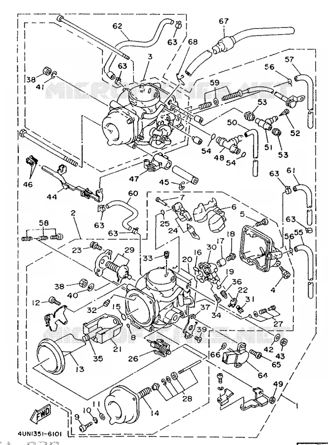 CARBURETOR Yamaha MOTO 850 1996 TRX  TRX850