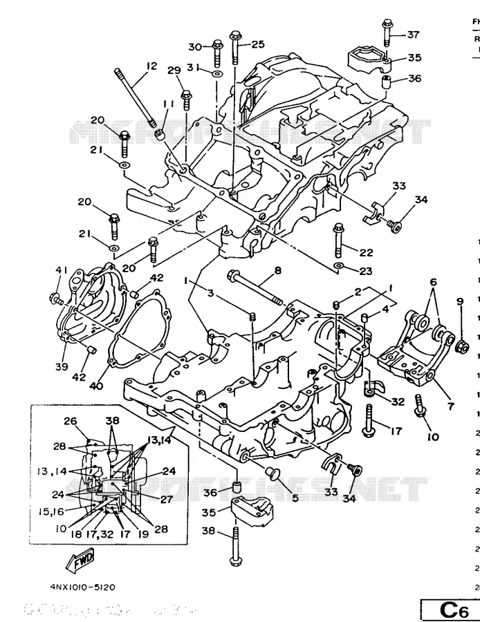 CRANKCASE Yamaha MOTO 850 1996 TRX  TRX850