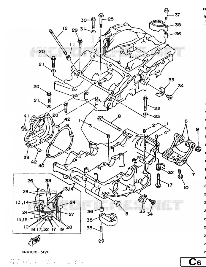 CRANKCASE Yamaha MOTO 850 1996 TRX  TRX850