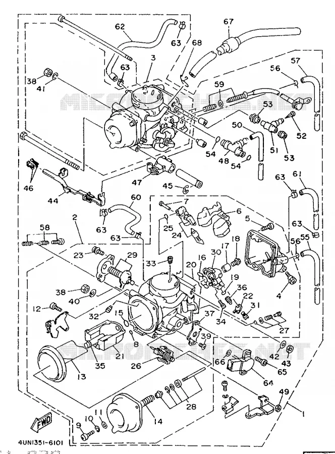 CARBURETOR Yamaha MOTO 850 1996 TRX  TRX850