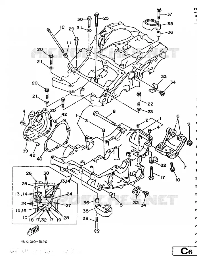 CRANKCASE Yamaha MOTO 850 1996 TRX  TRX850