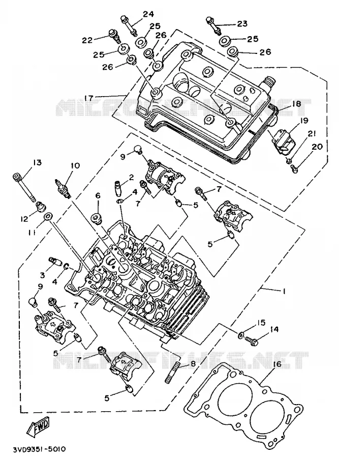 CYLINDER HEAD  Yamaha MOTO 850 1996 TRX  TRX850