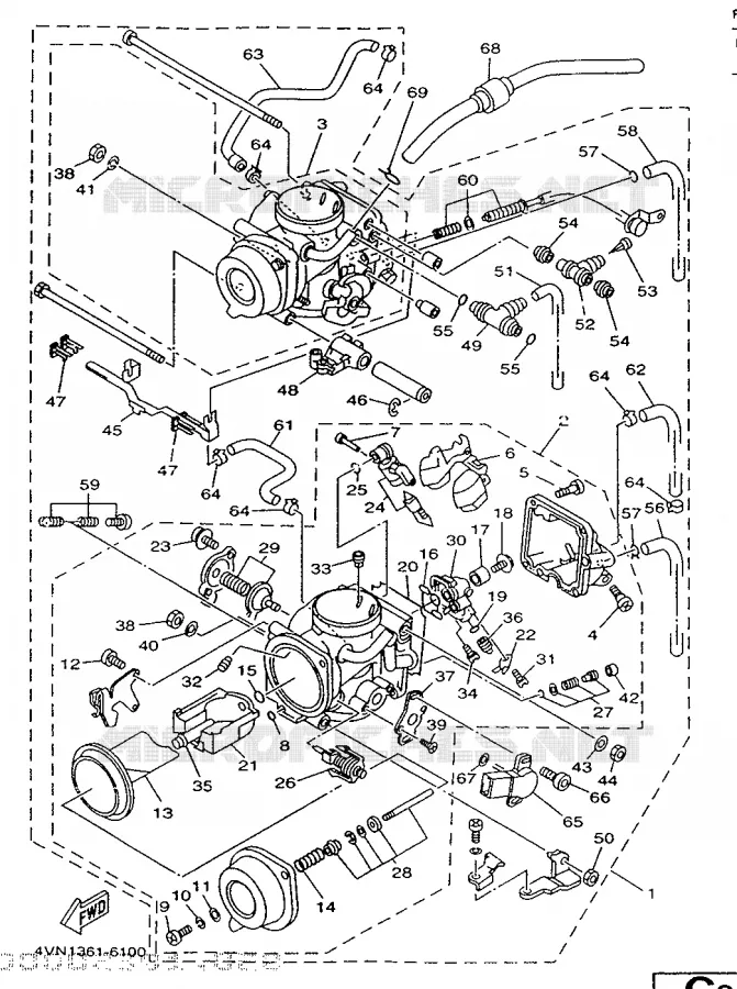CARBURETOR Yamaha MOTO 850 1996 TRX  TRX850