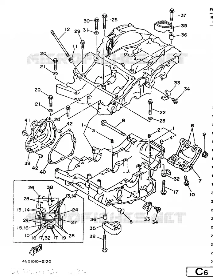 CRANKCASE Yamaha MOTO 850 1997 TRX  TRX850