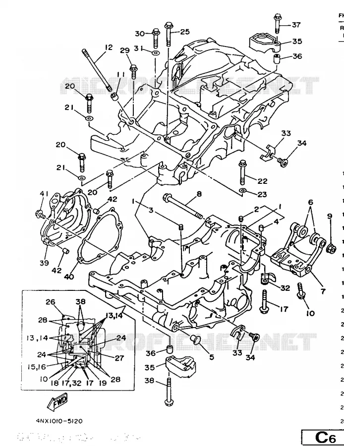 CRANKCASE Yamaha MOTO 850 1998 TRX  TRX850