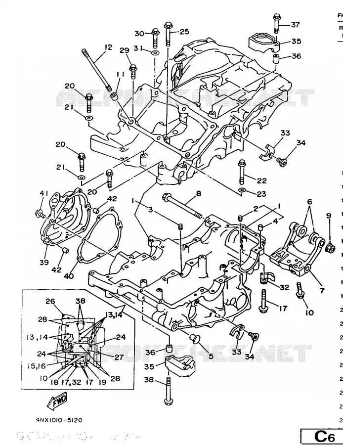 CRANKCASE Yamaha MOTO 850 1998 TRX  TRX850