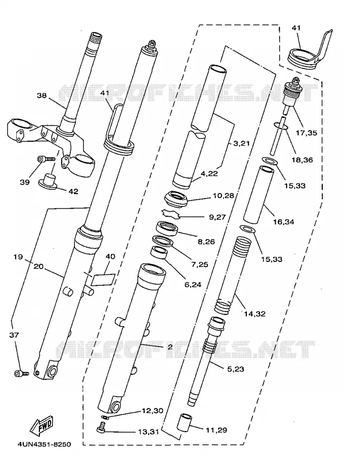 FRONT FORK Yamaha MOTO 850 1998 TRX  TRX850