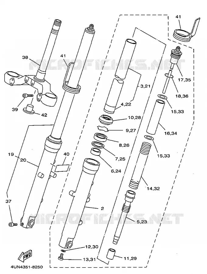 FRONT FORK Yamaha MOTO 850 1998 TRX  TRX850