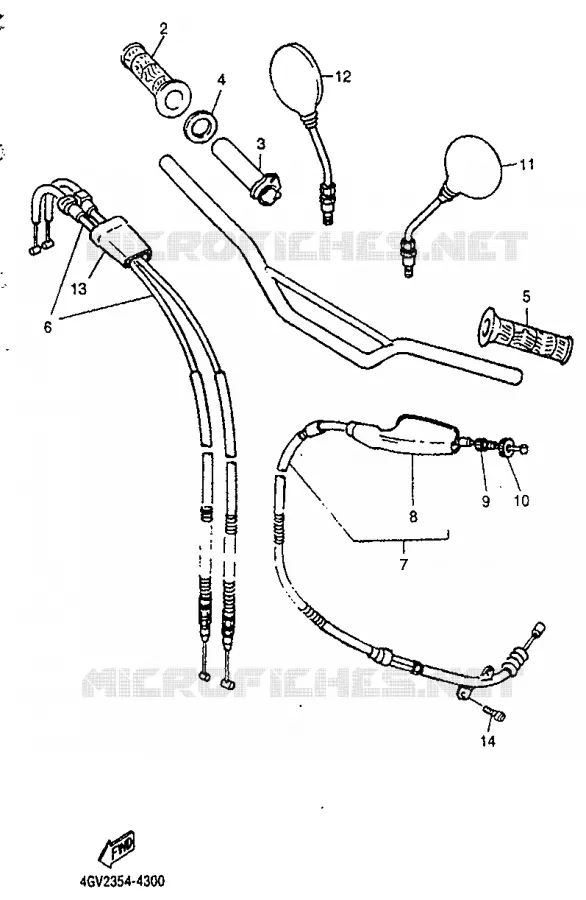 HANDLEBAR & CABLES Yamaha MOTO 600 1994 TTE  TT600E