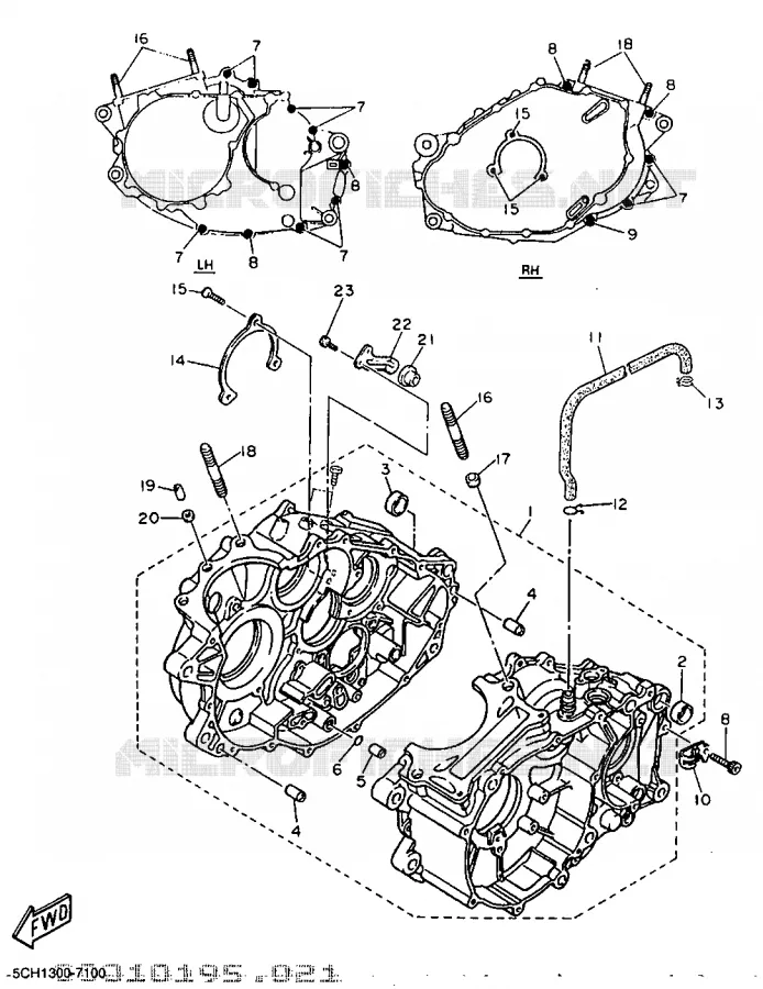 CRANKCASE Yamaha MOTO 600 1997 TTR  TT600R