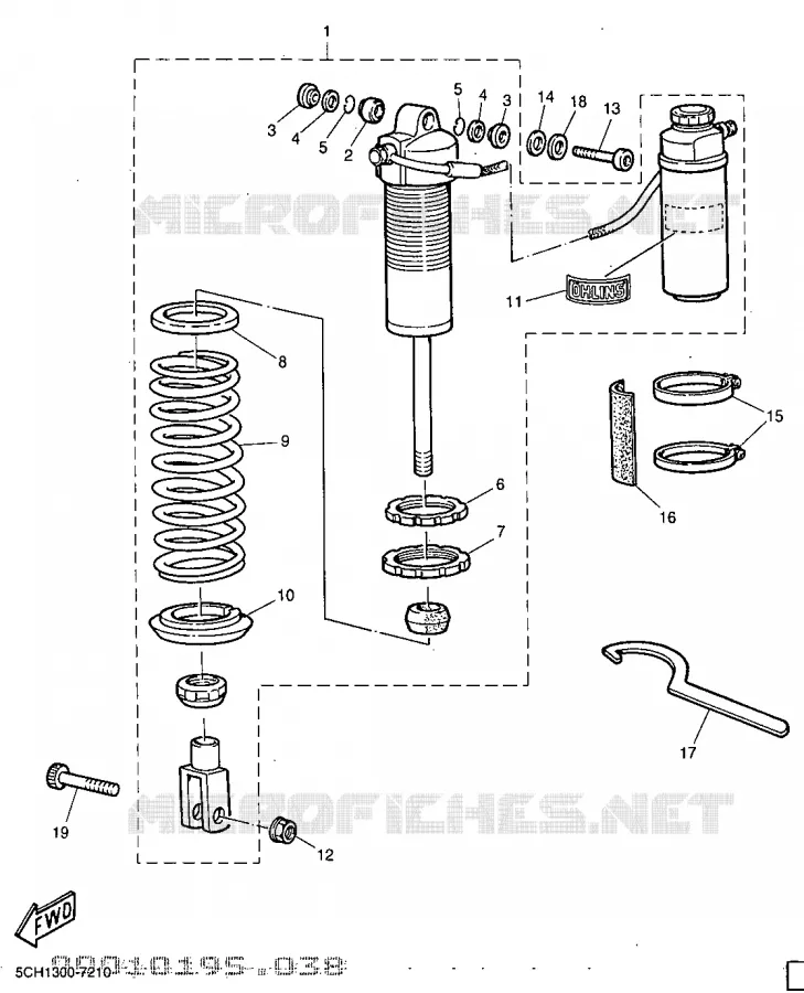REAR SHOCK ABSORBER Yamaha MOTO 600 1997 TTR  TT600R