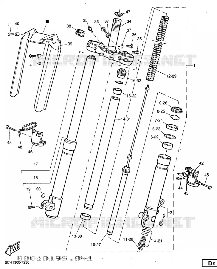 FRONT FORK Yamaha MOTO 600 1997 TTR  TT600R