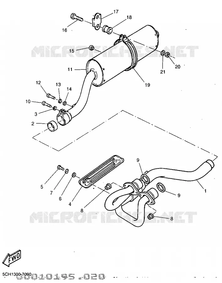 EXHAUST Yamaha MOTO 600 1999 TTR  TT600R