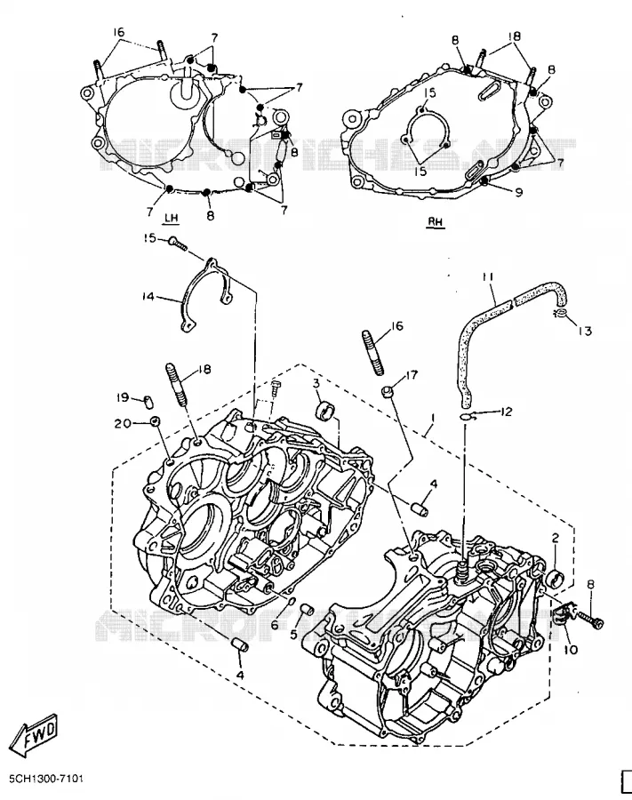 CRANKCASE Yamaha MOTO 600 1999 TTR  TT600R