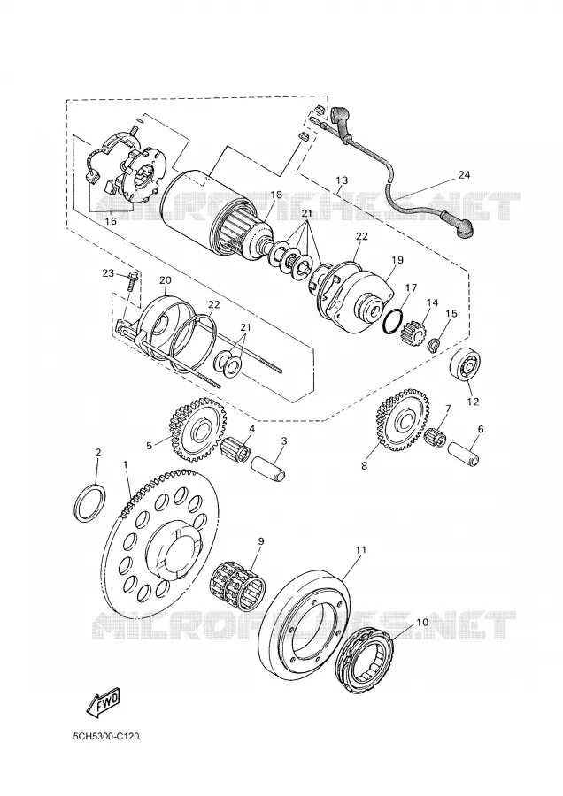 STARTER CLUTCH Yamaha MOTO 600 2004 TTRE  TT600RE