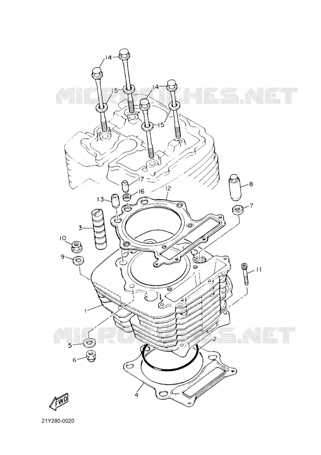 CYLINDER Yamaha MOTO 600 2004 TTRE  TT600RE