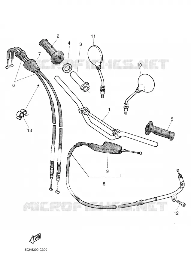 HANDLEBAR & CABLES Yamaha MOTO 600 2004 TTRE  TT600RE