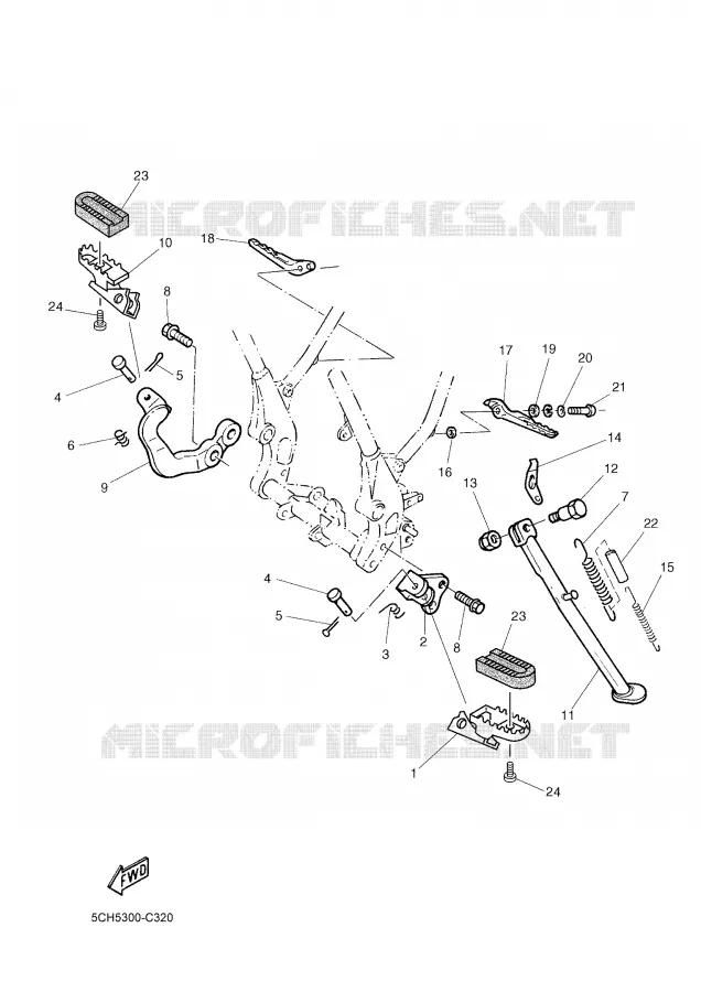 STAND / FOOTREST Yamaha MOTO 600 2004 TTRE  TT600RE