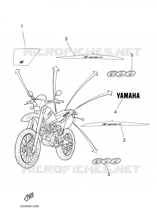 STICKER Yamaha MOTO 600 2004 TTRE  TT600RE