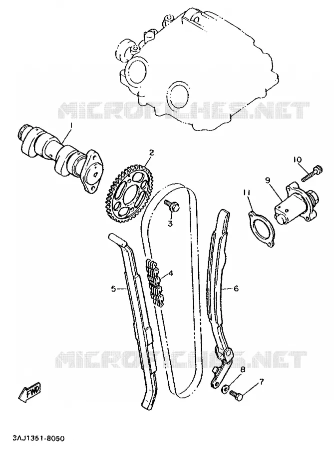 CAMSHAFT / TIMING CHAIN Yamaha MOTO 600 1993 TT  TT600S