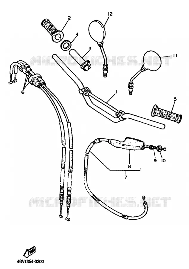 HANDLEBAR & CABLES Yamaha MOTO 600 1993 TT  TT600S