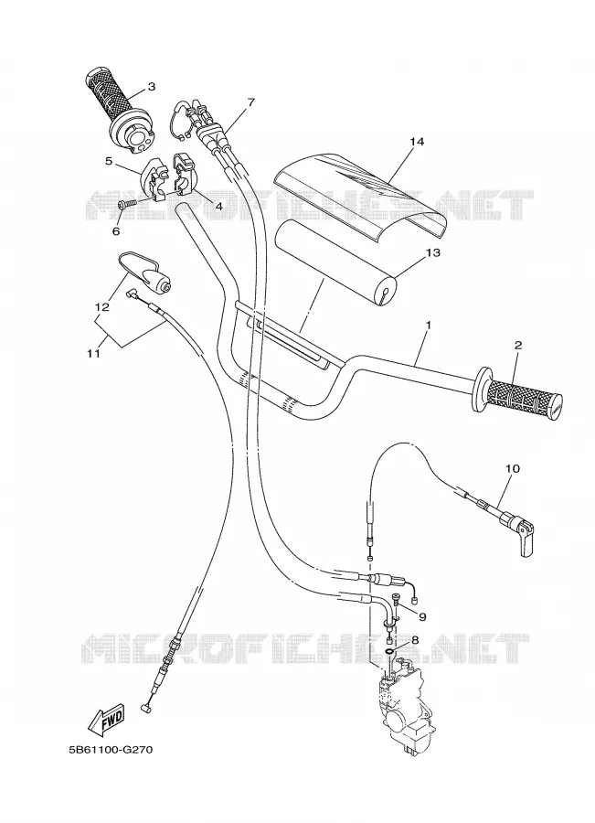 HANDLEBAR & CABLES Yamaha MOTO 110 2009 TTRE  TT-R110E