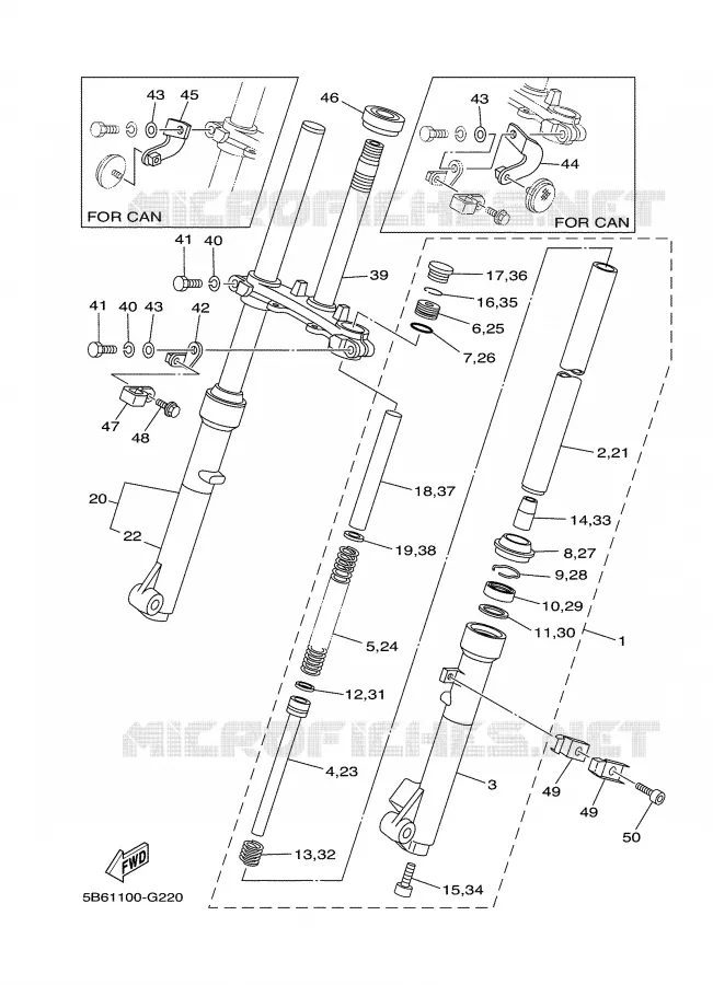 FRONT FORK Yamaha MOTO 110 2009 TTRE  TT-R110EY