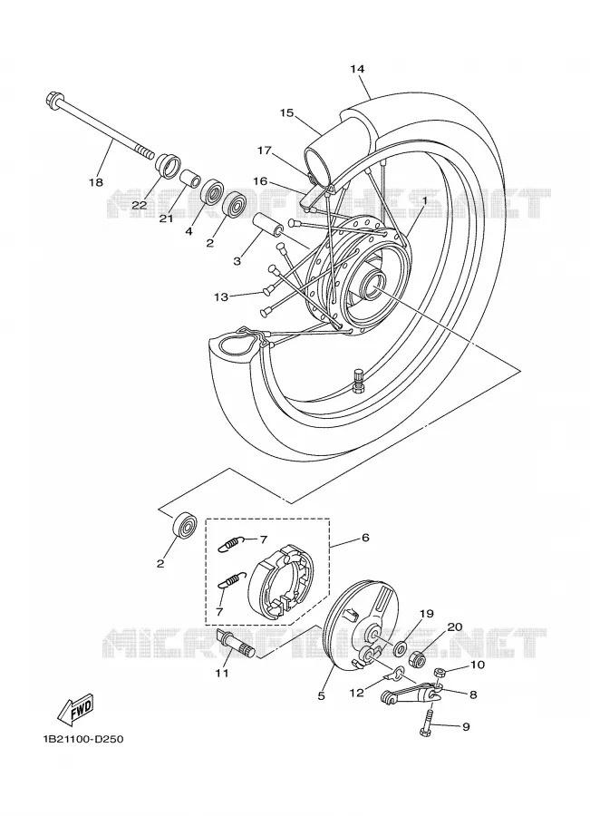 FRONT WHEEL Yamaha MOTO 125 2005 TTR  TT-R125