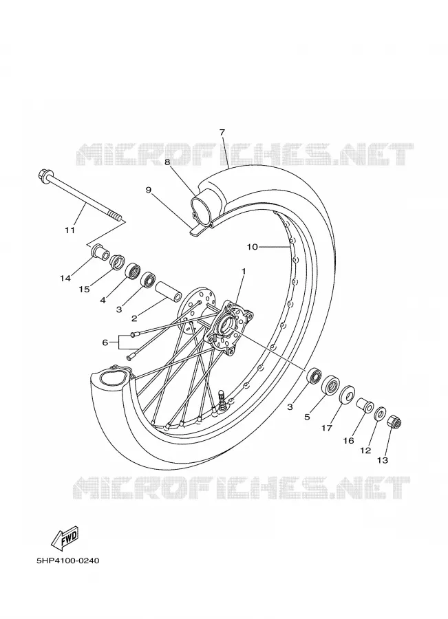 FRONT WHEEL 2 Yamaha MOTO 125 2005 TTR  TT-R125
