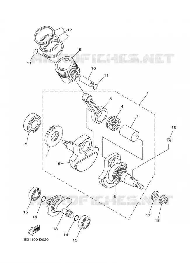CRANKSHAFT / PISTON Yamaha MOTO 125 2005 TTRE  TTR125E