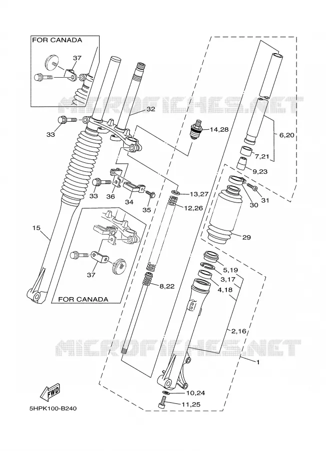 FRONT FORK 2 Yamaha MOTO 125 2006 TTRE  TTR125E