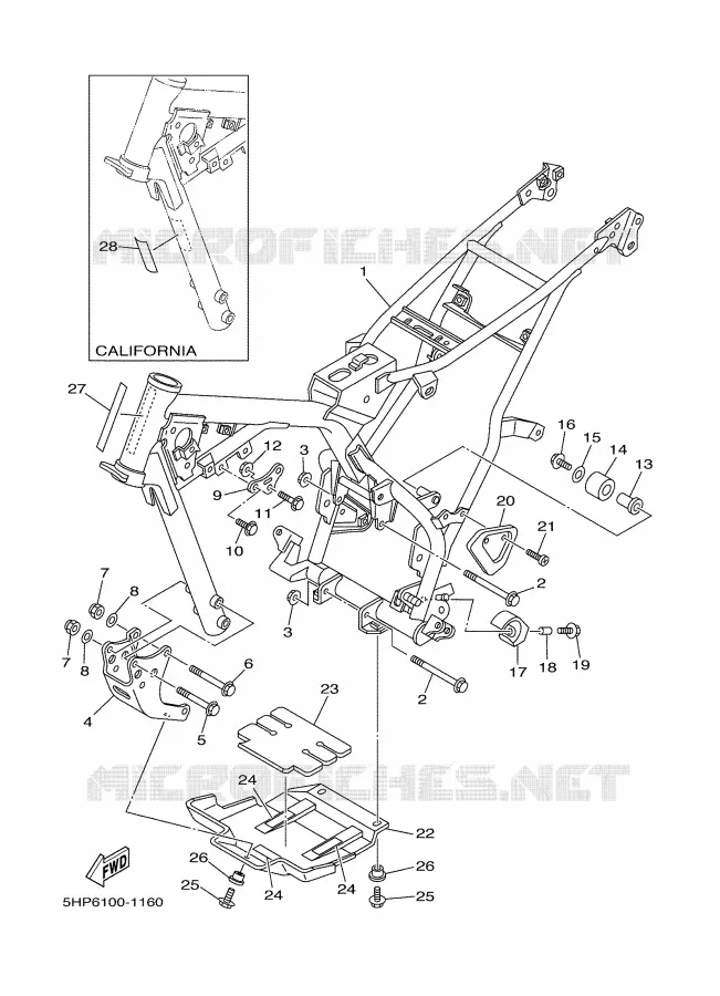 FRAME Yamaha MOTO 125 2002 TTR  TTR125L