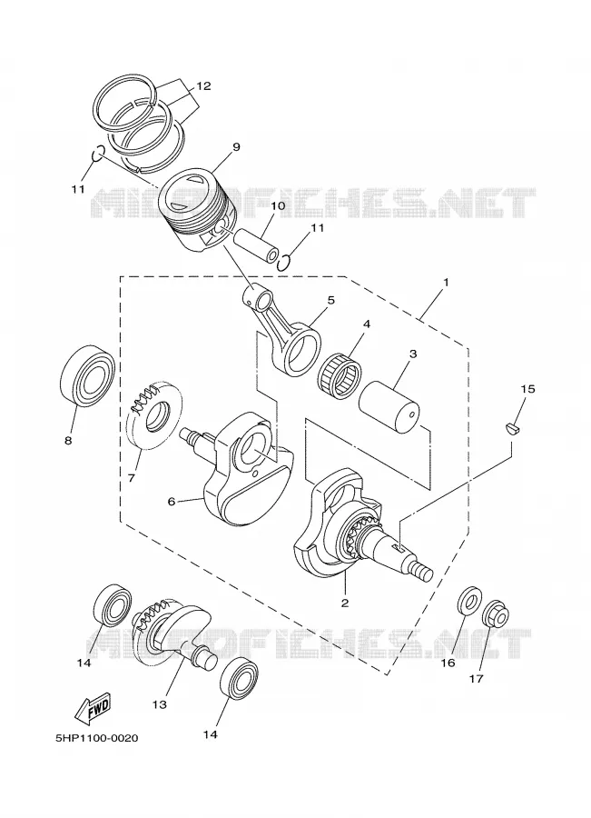 CRANKSHAFT / PISTON Yamaha MOTO 125 2002 TTR  TTR125L