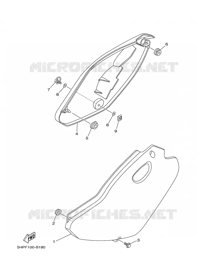 SIDE COVER Yamaha MOTO 125 2003 TTR  TTR125L