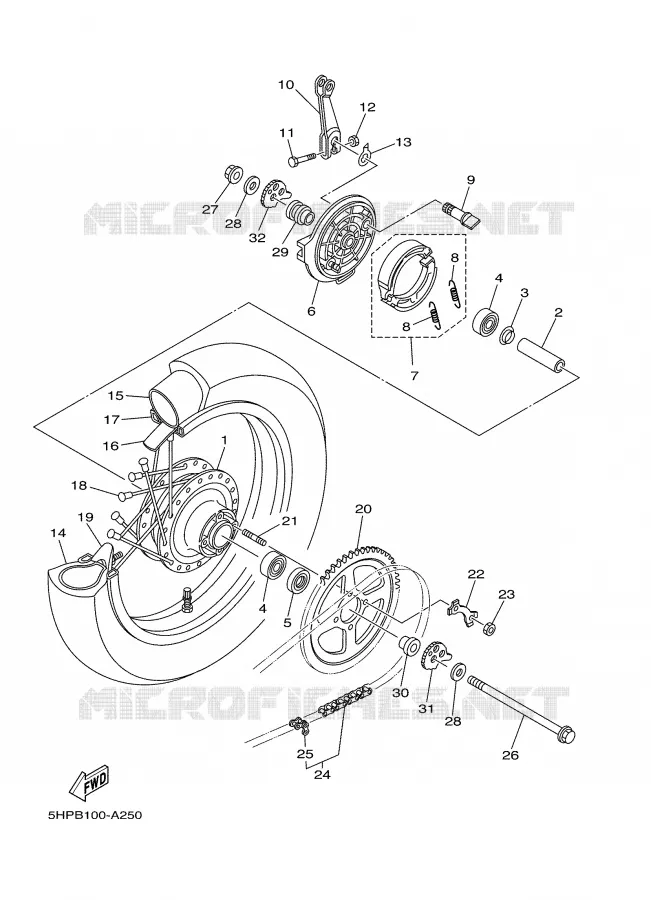 REAR WHEEL Yamaha MOTO 125 2003 TTR  TTR125L